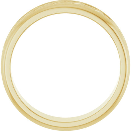 14K Yellow Gold 5.4 mm Woven-Design Flat Band Size 10.5