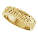 14K Yellow Gold 5.4 mm Woven-Design Flat Band Size 10.5