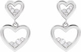 14K White 1/5 CTW Natural Diamond Heart Earrings
