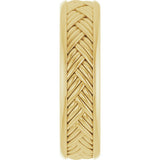 14K Yellow Gold 5.4 mm Woven-Design Flat Band Size 10.5