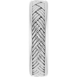 Sterling Silver 5.4 mm Woven-Design Flat Band Size 11