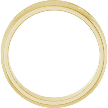14K Yellow Gold 5.4 mm Woven-Design Flat Band Size 12