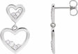 14K White 1/5 CTW Natural Diamond Heart Earrings