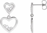 14K White 1/5 CTW Natural Diamond Heart Earrings
