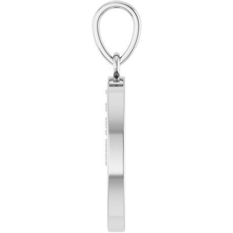 14K White .05 CTW Natural Diamond Tree of Life Pendant