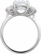 14K White Gold 2 1/2 CTW Lab-Grown Diamond  Three-Stone Engagement Ring