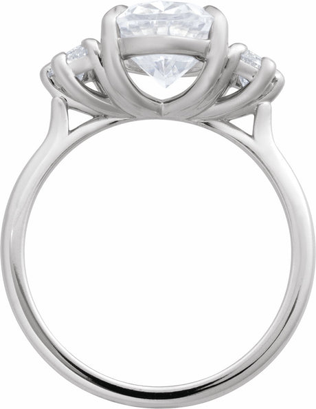 14K White Gold 2 1/2 CTW Lab-Grown Diamond  Three-Stone Engagement Ring