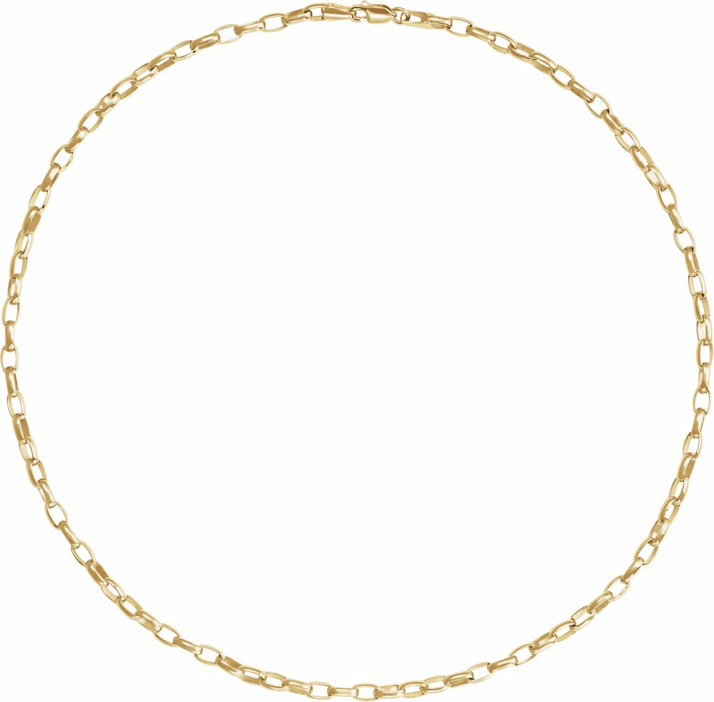 18K Yellow Gold-Plated Sterling Silver 3.9 mm Puffed Oval Cable 20" Chain