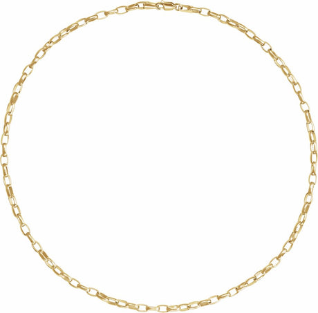 18K Yellow Gold-Plated Sterling Silver 3.9 mm Puffed Oval Cable 20" Chain
