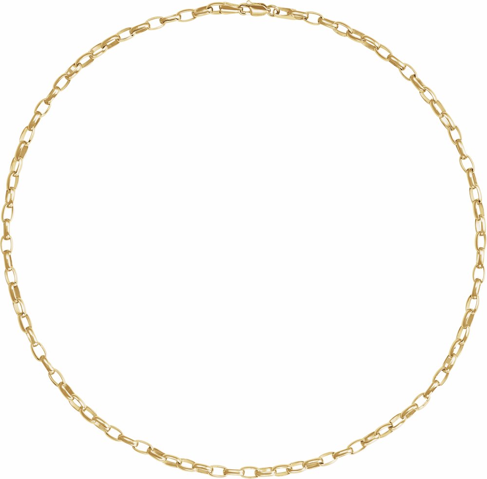 18K Yellow Gold-Plated Sterling Silver 3.9 mm Puffed Oval Cable 20" Chain