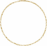 14K Yellow Gold 3.9 mm Puffed Oval Cable 16" Chain