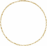 14K Yellow Gold 3.9 mm Puffed Oval Cable 20" Chain