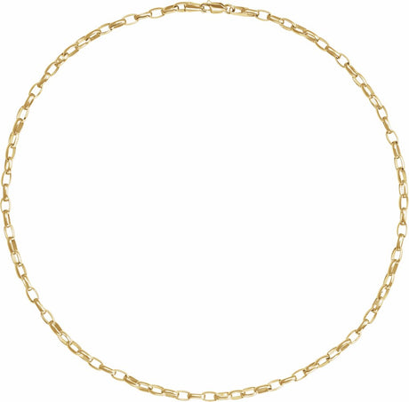 14K Yellow Gold 3.9 mm Puffed Oval Cable 20" Chain