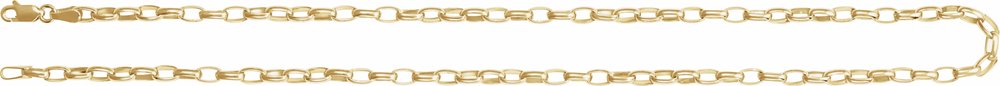 18K Yellow Gold-Plated Sterling Silver 3.9 mm Puffed Oval Cable 16" Chain