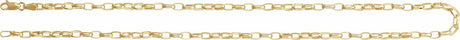 14K Yellow Gold 3.9 mm Puffed Oval Cable 18" Chain