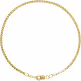 14K Yellow Gold 1.7 mm Serpentine 7" Chain