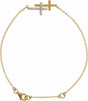 14K Yellow Gold 1/5 CTW Natural Diamond Double Sideways Cross 7-8" Bracelet