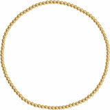 14K Yellow Gold-Filled 2 mm Elastic Bead 6 1/2" Bracelet