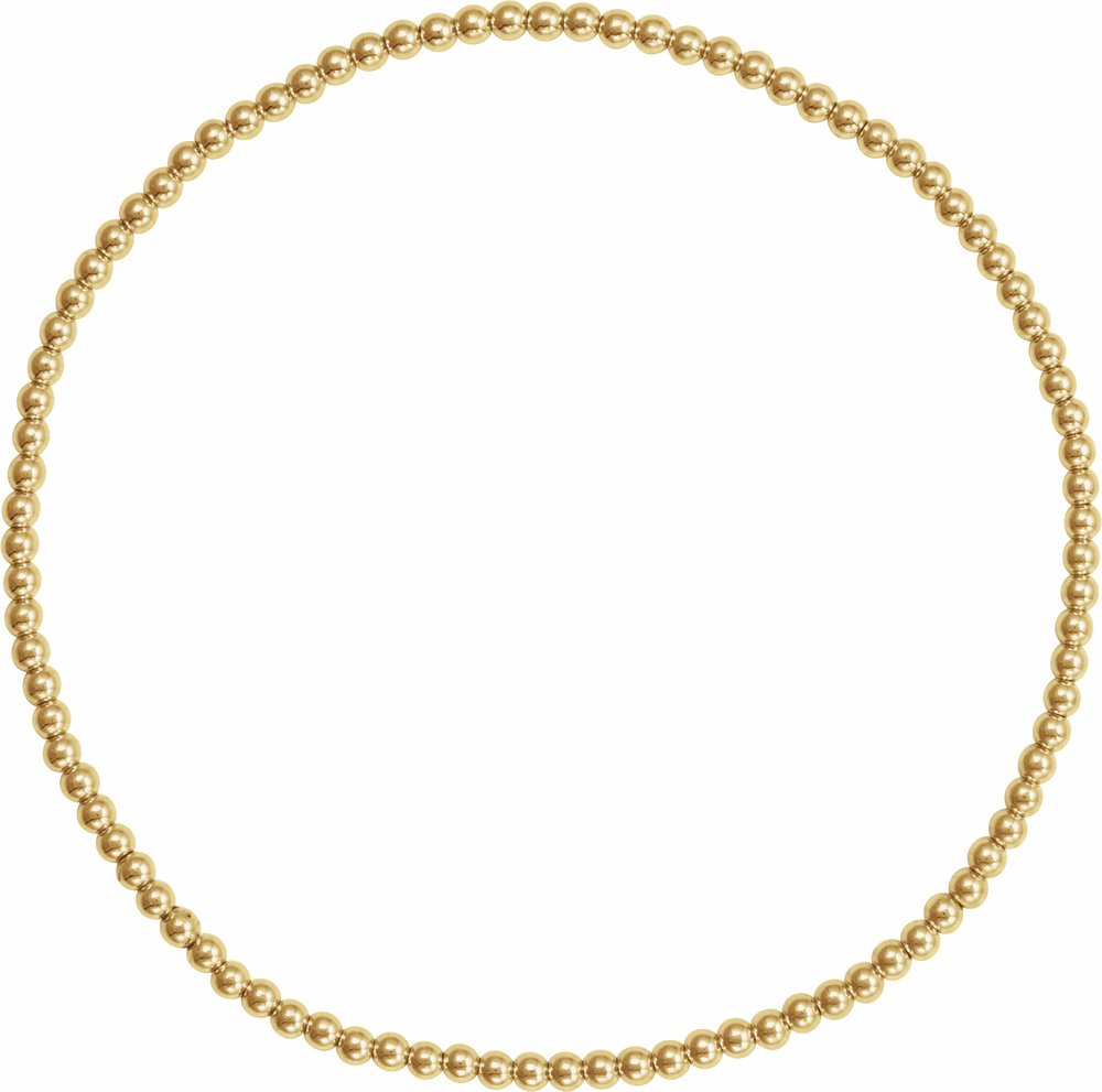 14K Yellow Gold-Filled 2 mm Elastic Bead 6 1/2" Bracelet