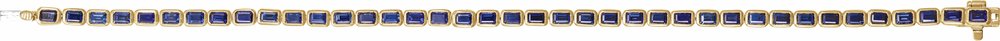 14K Yellow Lab-Grown Blue Sapphire Line 7" Bracelet