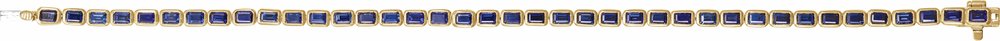 14K Yellow Gold Lab-Grown Blue Sapphire Line 7" Bracelet