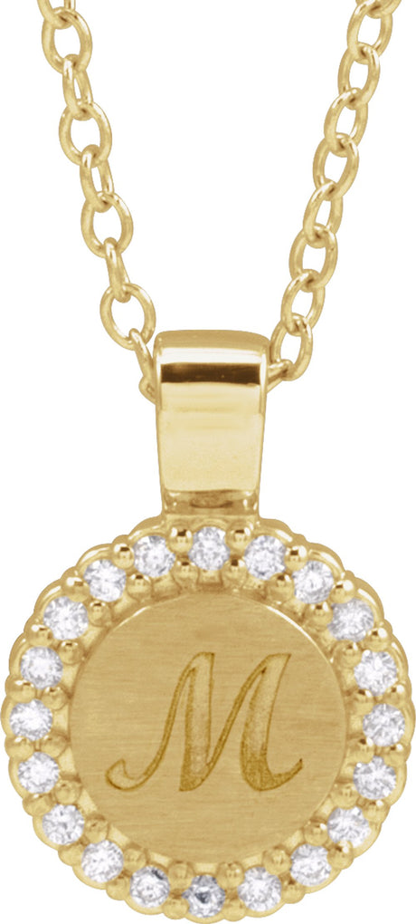 14K Yellow Gold 1/8 CTW Natural Diamond 16-18" Necklace
