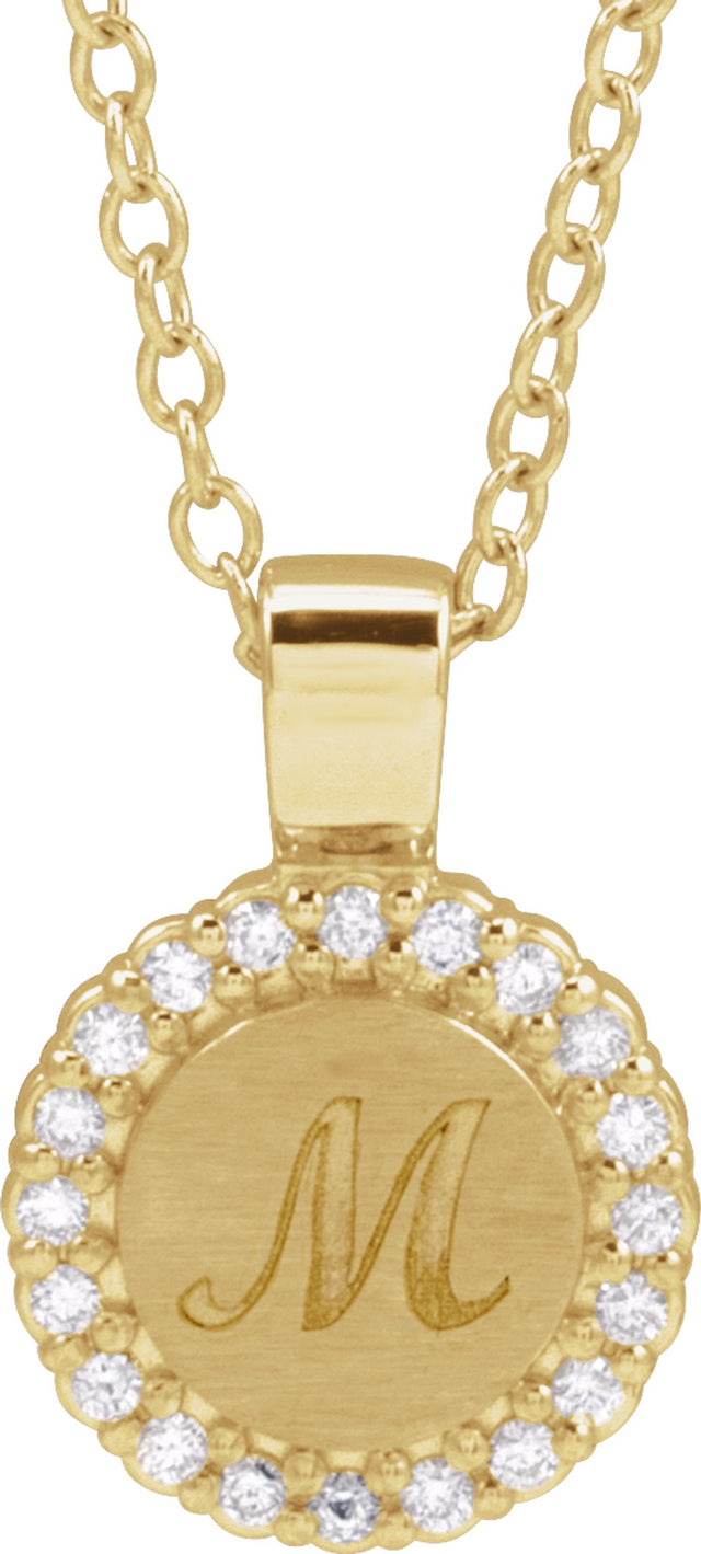 14K Yellow Gold 1/8 CTW Natural Diamond 16-18" Necklace