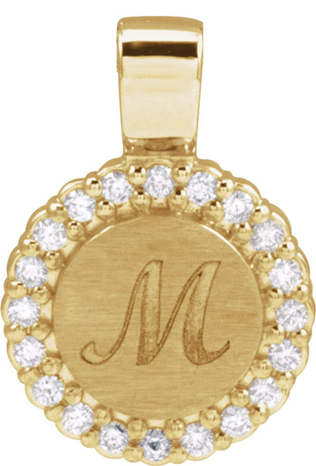 14K Yellow Gold 1/8 CTW Natural Diamond Pendant