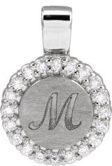 14K White Gold 1/8 CTW Natural Diamond Pendant