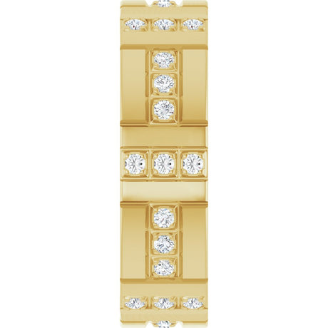 14K Yellow Gold 1/4 CTW Lab-Grown Diamond Accented Eternity Band