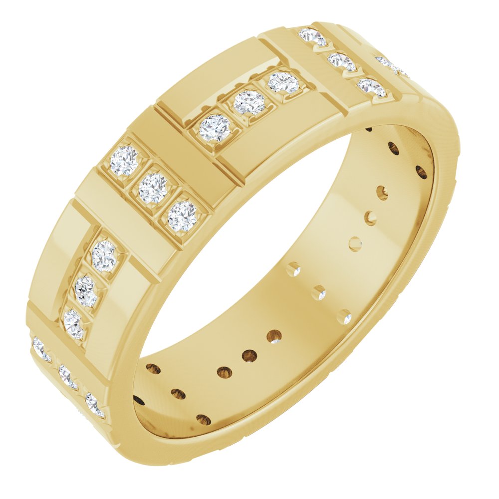 14K Yellow Gold 1/4 CTW Lab-Grown Diamond Accented Eternity Band