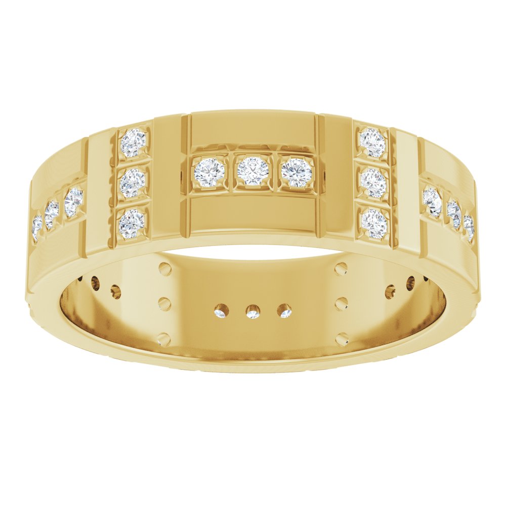 14K Yellow Gold 1/4 CTW Lab-Grown Diamond Accented Eternity Band