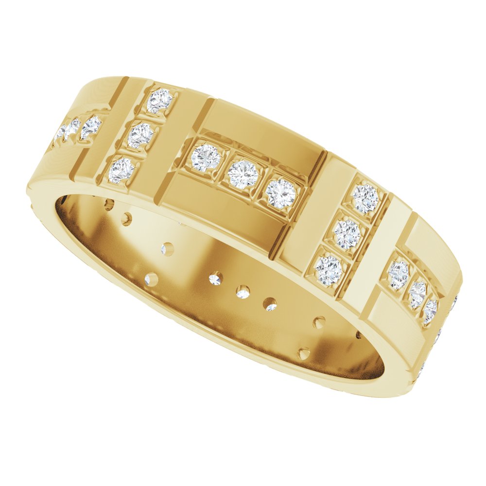14K Yellow Gold 1/4 CTW Lab-Grown Diamond Accented Eternity Band
