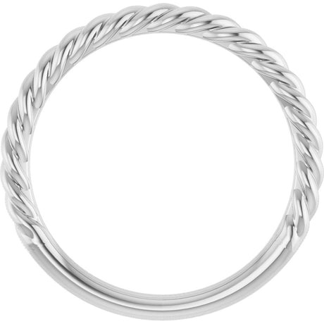 Sterling Silver 2.3 mm Rope Band Size 9