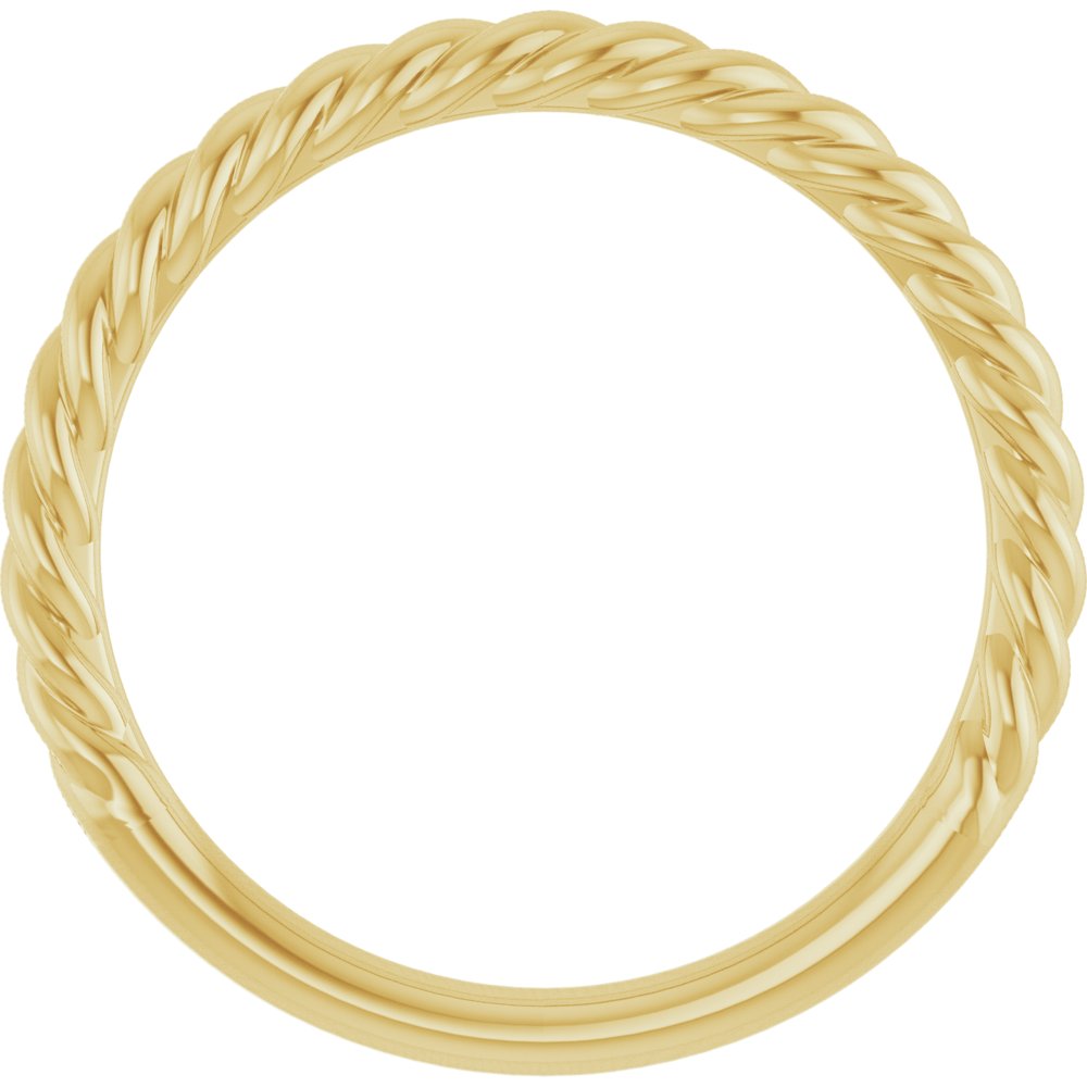 18K Yellow Gold 2.3 mm Rope Band Size 9