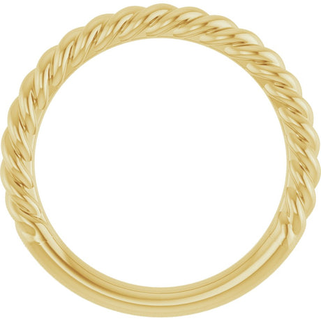 14K Yellow Gold 2.3 mm Rope Band Size 5