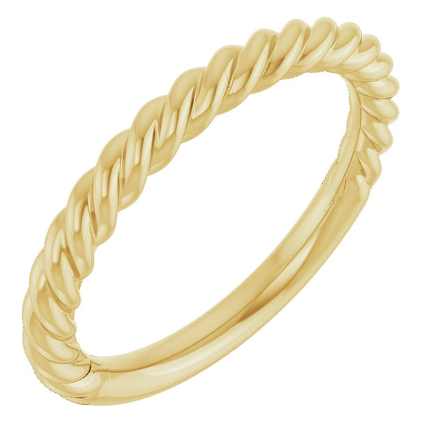 14K Yellow Gold 2.3 mm Rope Band Size 5