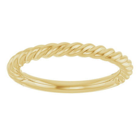 18K Yellow Gold 2.3 mm Rope Band Size 6
