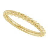 18K Yellow Gold 2.3 mm Rope Band Size 6