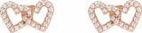 14K Rose 1/5 CTW Natural Diamond Interlocking Heart Earrings