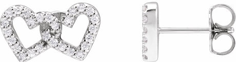 14K White 1/5 CTW Natural Diamond Interlocking Heart Earrings