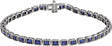 14K White Lab-Grown Blue Sapphire Line 7" Bracelet