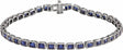 14K White Gold Lab-Grown Blue Sapphire Line 7" Bracelet