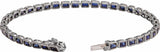 14K White Lab-Grown Blue Sapphire Line 7" Bracelet