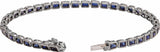 14K White Gold Lab-Grown Blue Sapphire Line 7" Bracelet