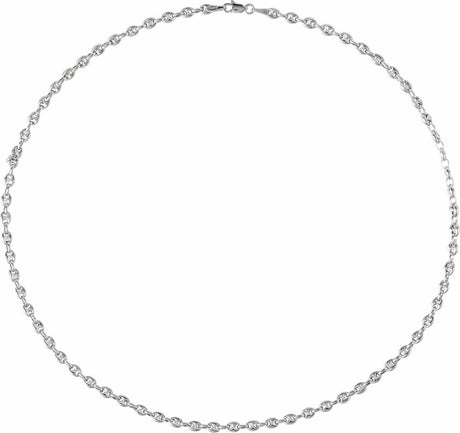 Sterling Silver 3.8 mm Hollow Puffed Anchor 16" Chain