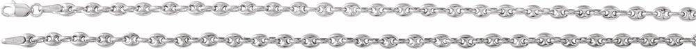 Sterling Silver 3.8 mm Hollow Puffed Anchor 18" Chain