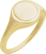 14K Yellow Engravable Round Signet Ring