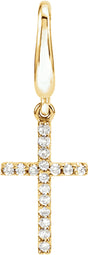 14K Yellow .08 CTW Natural Diamond Cross Charm