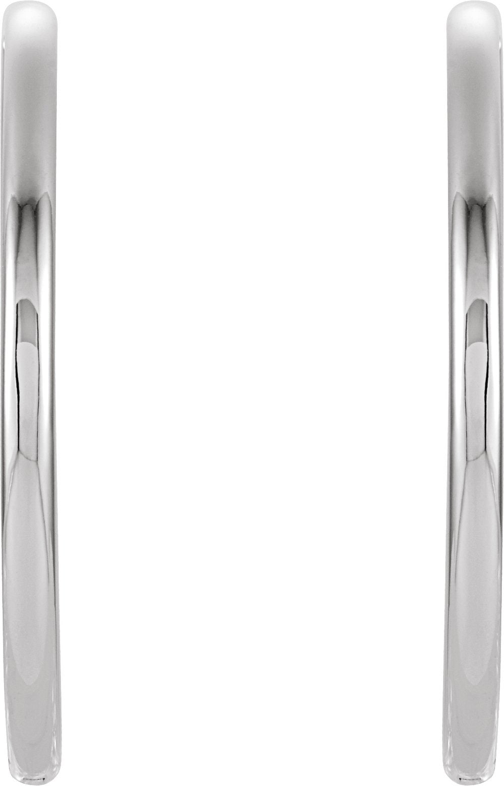 14K White Gold Hinged 38 mm Hoop Earrings